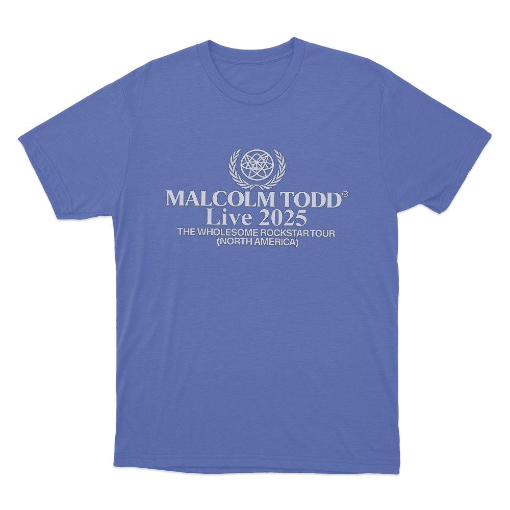 Malcolm Todd Live 2025 Unisex T Shirt Blue Malcolm Todd Live 2025 Unisex T Shirt Blue