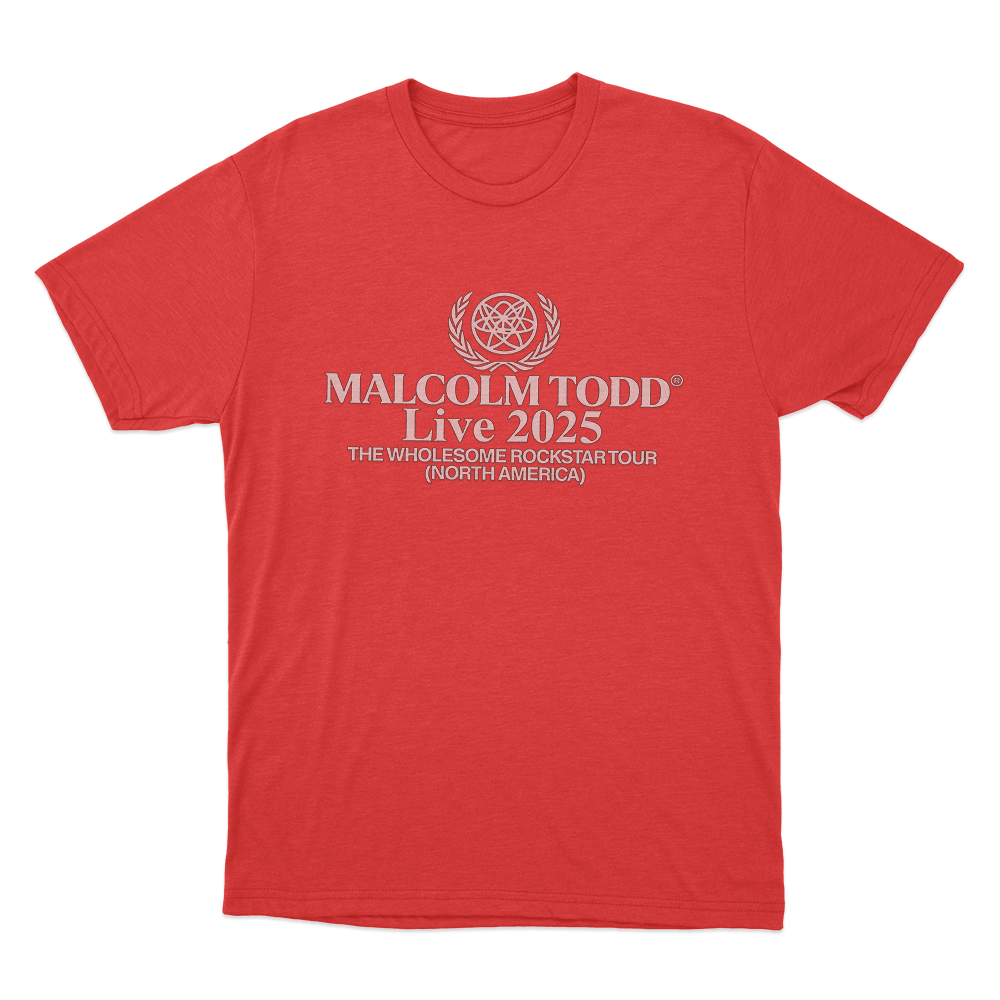 Malcolm Todd Live 2025 Unisex T Shirt Red Malcolm Todd Live 2025 Unisex T Shirt Red