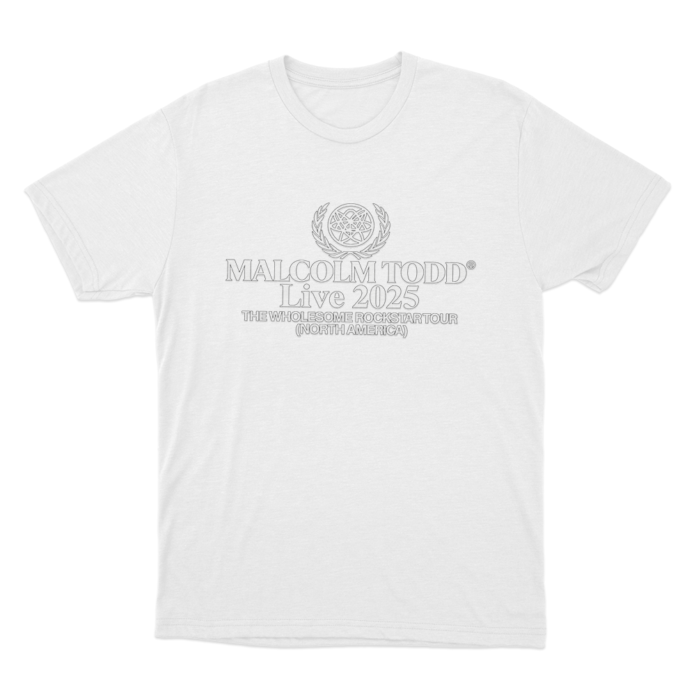 Malcolm Todd Live 2025 Unisex T Shirt White Malcolm Todd Live 2025 Unisex T Shirt White
