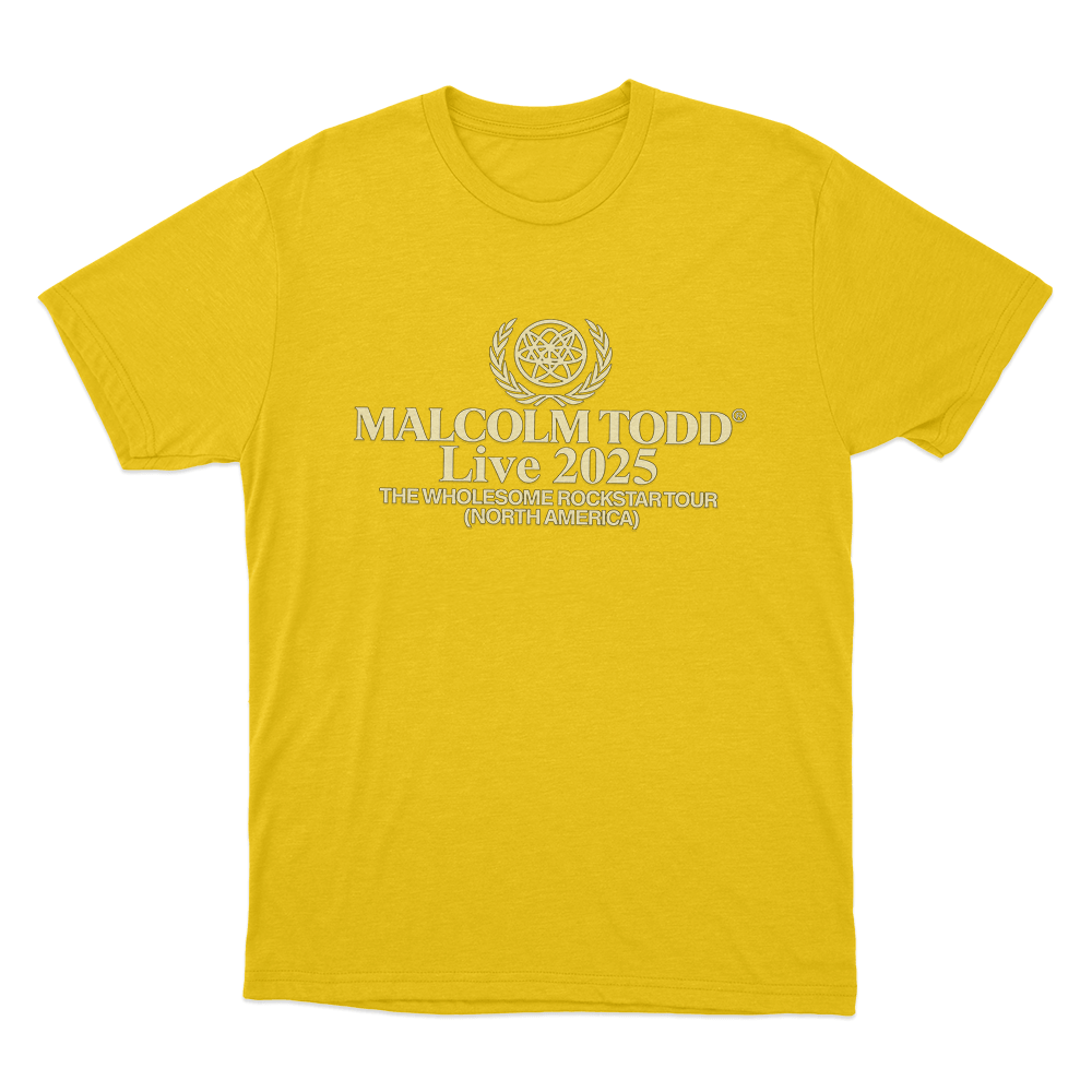 Malcolm Todd Live 2025 Unisex T Shirt Yellow Malcolm Todd Live 2025 Unisex T Shirt Yellow